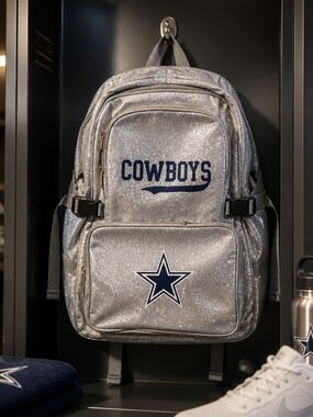 NFL Silver Glitter Backpack - Official NFL Team Bag